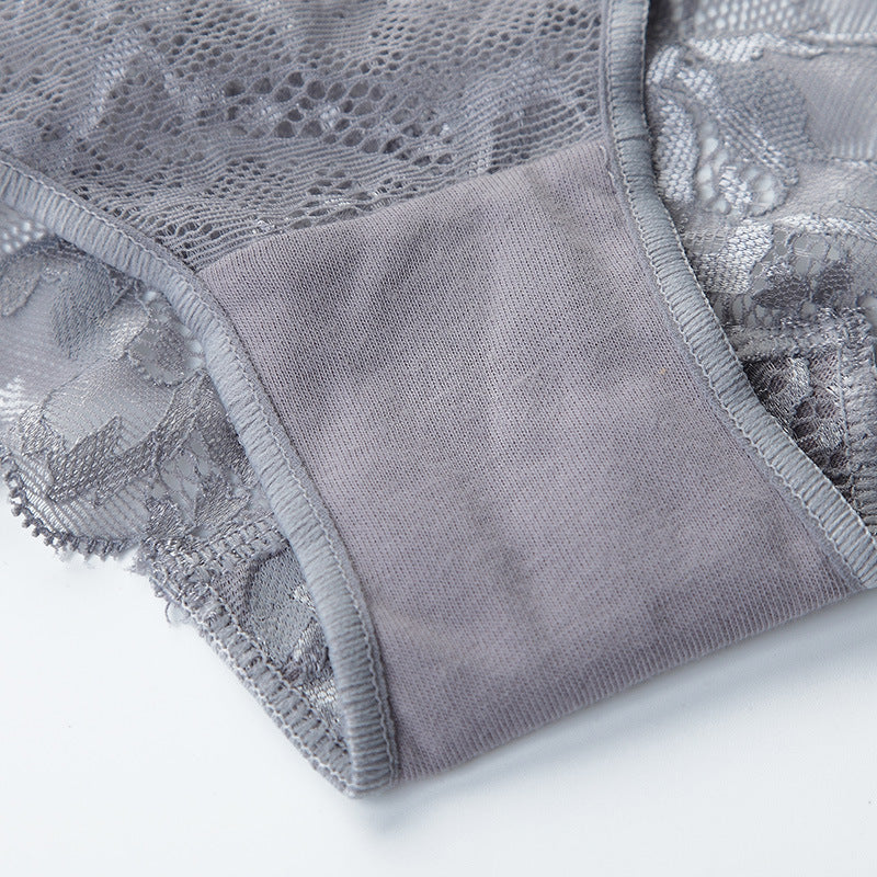 Gray Lace Ribbon Panty