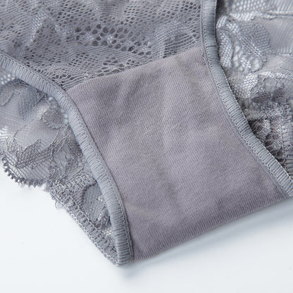 Gray Lace Ribbon Panty