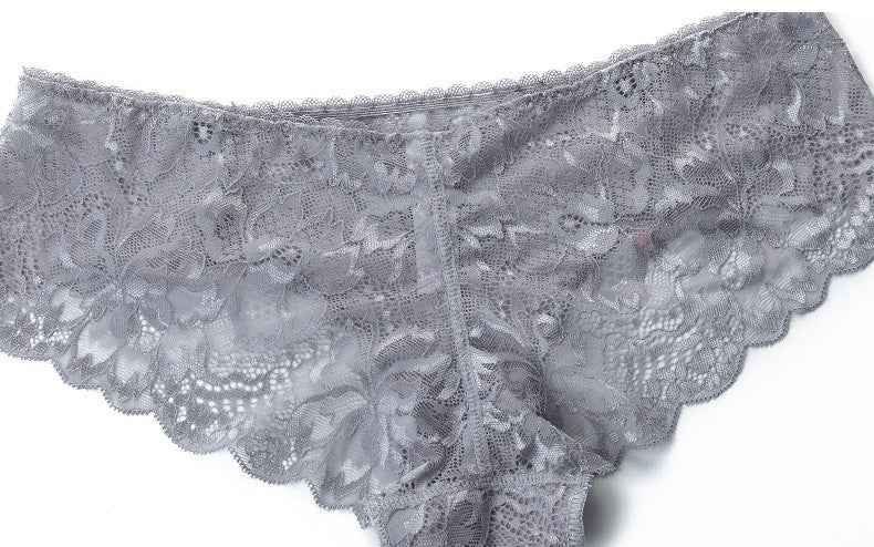Gray Lace Ribbon Panty