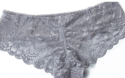 Gray Lace Ribbon Panty