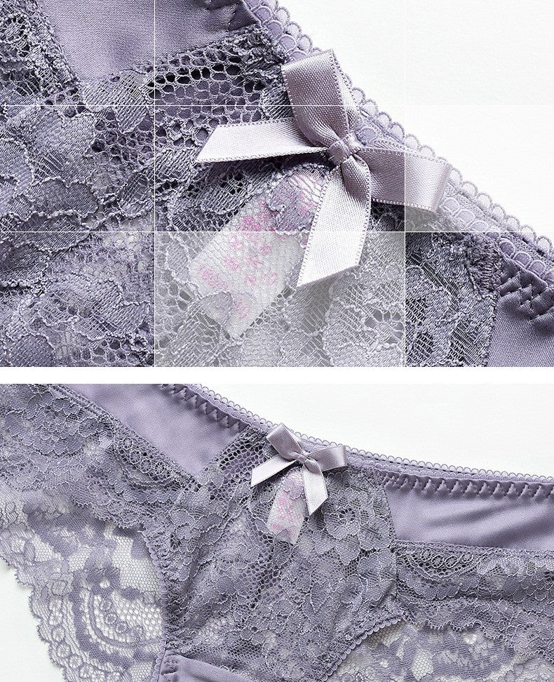 Purple Ribbon Floral Panty