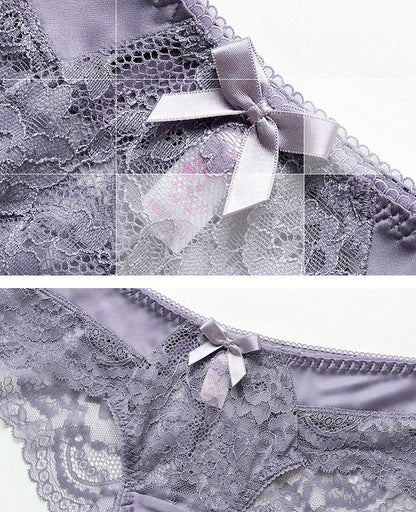 Purple Ribbon Floral Panty