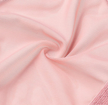 Pink Floral Embroidery Mesh Panty