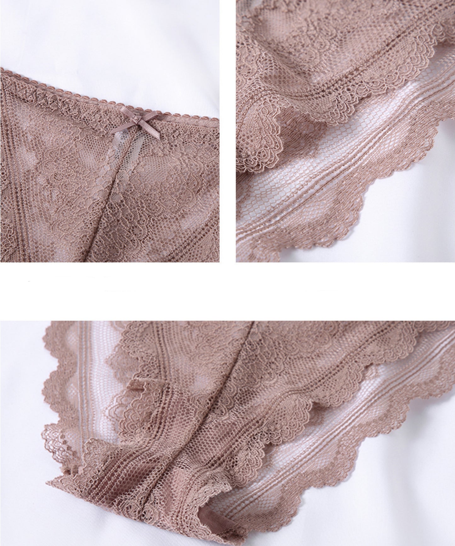 White Lace Floral Thong