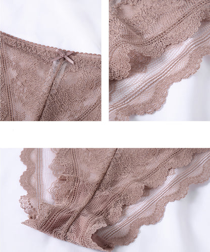White Lace Floral Thong