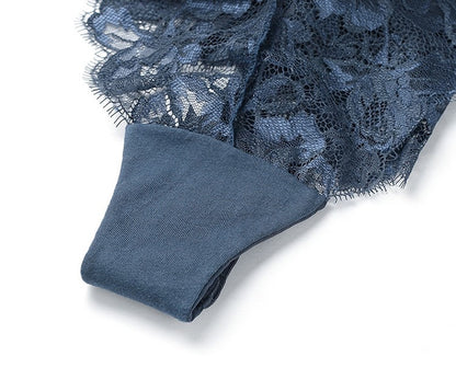 The Ellie Floral Bodysuit Midnight Blue