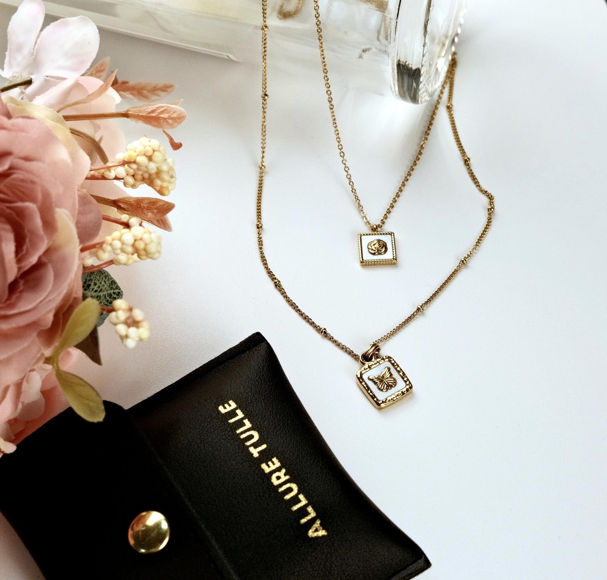 Butterfly & Rose Necklace Set Main